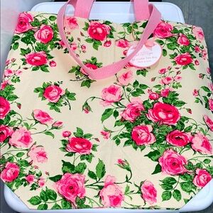 Oversized Canvas Pink Rose Canvas Tote bag